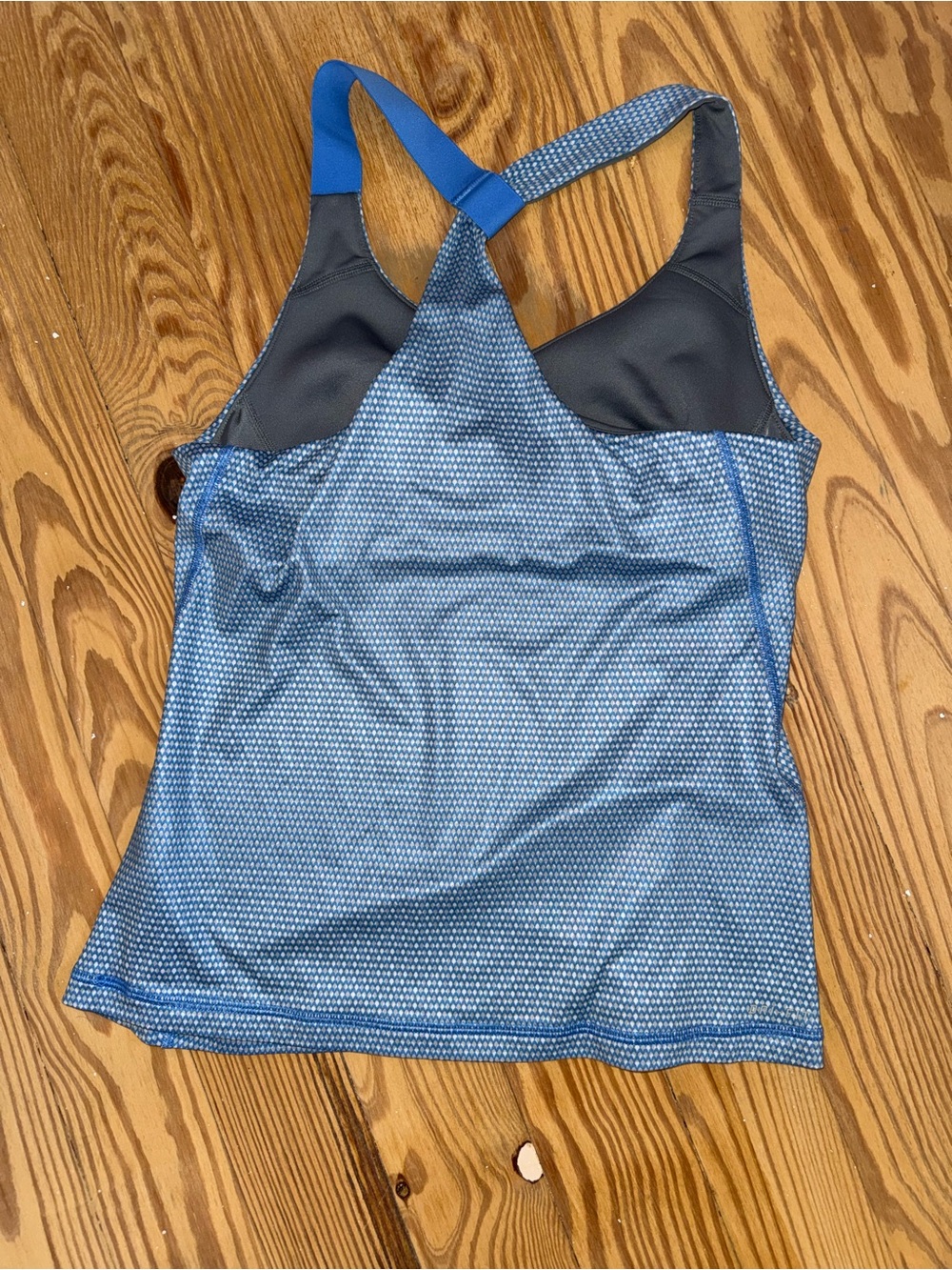 Nike Blue Patterned Racerback Sports Tank - Picture 2 of 3